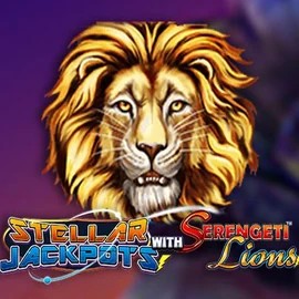 Stellar Jackpots with Serengeti Lions online game logo by Lightning Box Game on glorion-norway.com